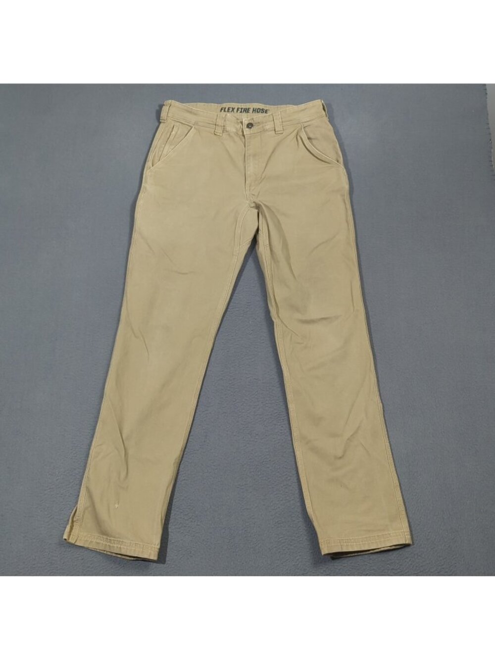Duluth Pants Men's 32x34 Fits 32x31 Khaki Flex Fire Hose Standard Fit Foreman